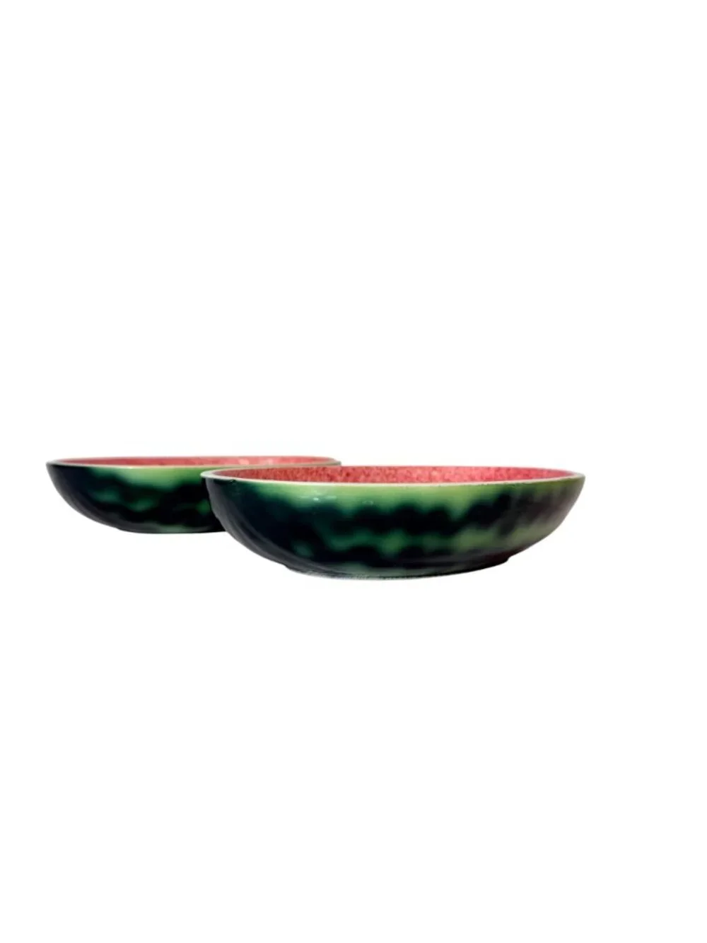 Vintage Shafford Watermelon Bowls Set 2 Ceramic Fruit Dish Summer Kitchen